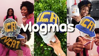 vlogmas day 16 | crocheting etsy orders & upper-body gym session