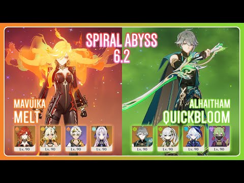 C0 Mavuika Melt & C0 Alhaitham Quickbloom | Spiral Abyss 6.2 | Genshin Impact