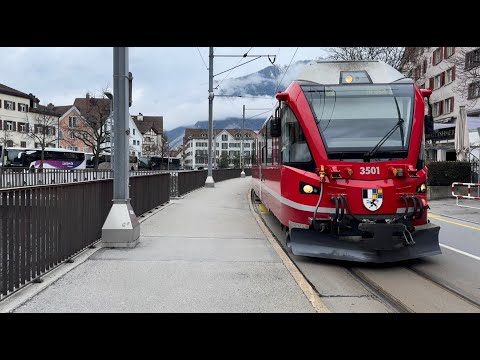 Bahnverkehr in Chur Altstadt (13.03.2025)