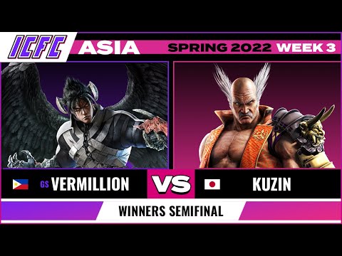 Vermillion (Devil Jin) vs Kuzin (Heihachi) Winners Semifinal ICFC TEKKEN Asia: Spring 2022 - Week 3