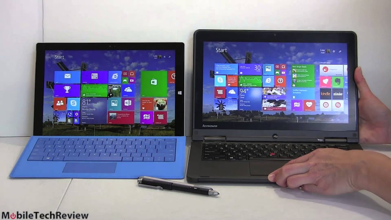 Microsoft Surface Pro 3 vs. Lenovo ThinkPad Yoga Comparison Smackdown