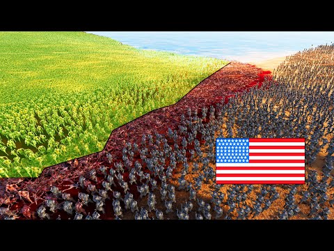 5 Million Zombies Charge Modern US Army BEACH DEFENSE! - Ultimate Epic Battle Simulator 2 UEBS 2