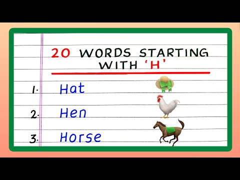 Words Starting with "H" | 20 Words Starting with 'H' | H Beginning Words | Words with h