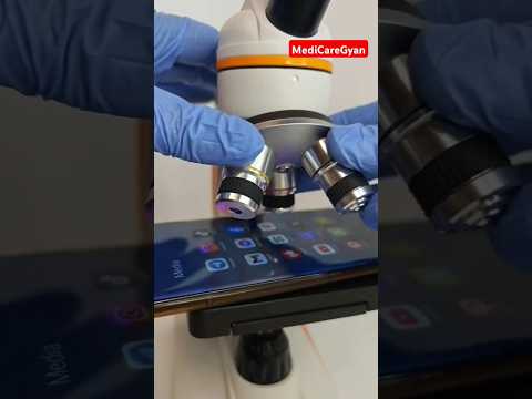 Phone Screen Under Microscope 🔬#phone #microscope #microbiologist #bacteria #undermicroscope #phones