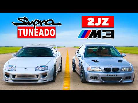 Supra tuneado vs BMW M3 con motor 2JZ: ARRANCONES