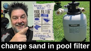 How to change the sand in your pool filter, plus bonus pool maintenance (flex seal pool patch) [585]