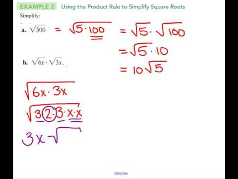 Square Roots and Simplify