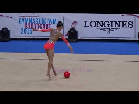 Azem AZHYBEKOVA (KGZ) ball - 2015 Stuttgart worlds Qualifs