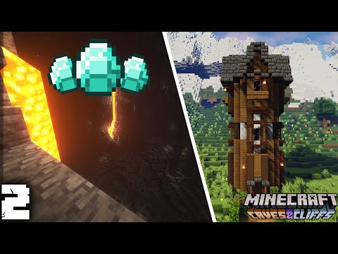 These new caves scare me + A pretty cool looking enchantment tower | Minecraft 1.18 Survival #2