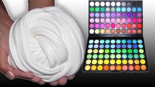 MIXING 100 SHADES OF EYESHADOW INTO FLUFFY SLIME! ,Giant Make-up Slime, Slime Masters