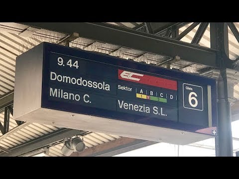 SBB Ansage EC Venezia Santa Lucia über Milano auf Deutsch, Italienisch und Englisch