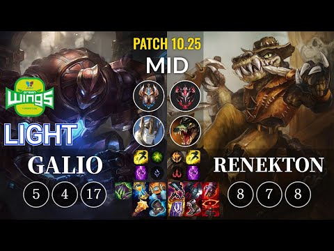 JAG Light Galio vs Renekton Mid - KR Patch 10.25