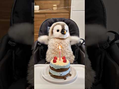 Birthday Fun with Penguin Marshmallow #cute #cuteanimals #penguin #babypenguin #adorable #可愛い #cake