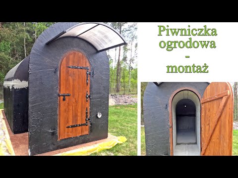 Ziemianka, piwniczka ogrodowa 5 - montaż - prefabrykowana, betonowa konstrukcja - Vinarium Typ A1