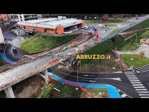 Il "ponte del Conad" di Montorio al Vomano visto dal drone