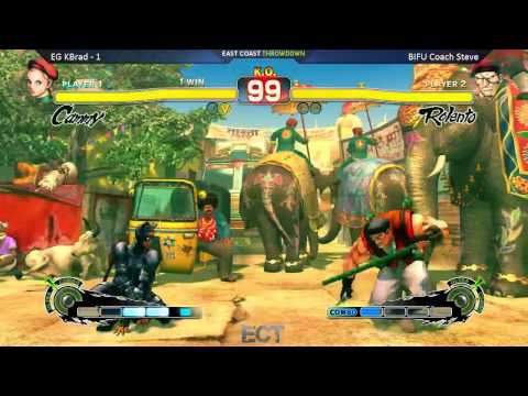 USF4 Top 4 @ ECT 2015 - EG KBrad (Cammy) vs BIFU Coach Steve (Rolento) [720p/60fps]