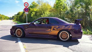 Modified Cars Leaving Nurburgring Tankstelle - Skyline R34, E30 Turbo 