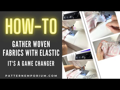 Part of a video titled How To | Gather Fabric With Elastic - YouTube