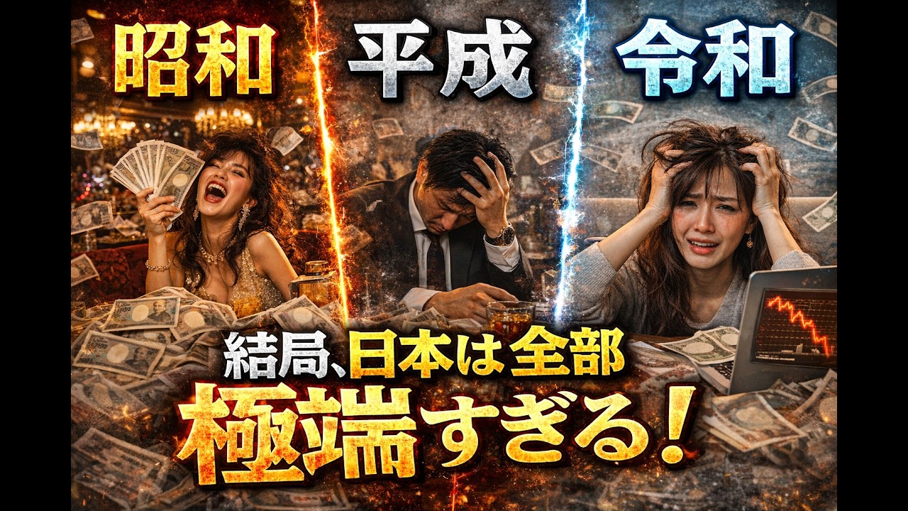 札束が風に乗って飛んでいく,昭和の楽園天国と令和の「逆バブル」って知ってるか？