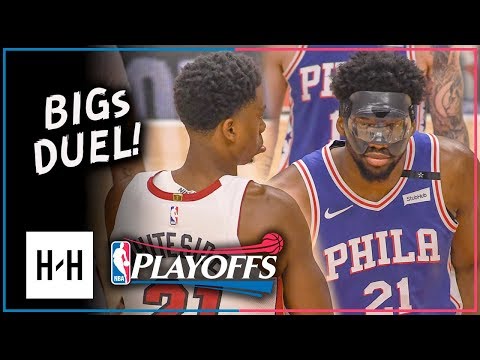 Joel Embiid vs Hassan Whiteside INTENSE Duel Highlights 2018 Playoffs Game 4 - EPIC!