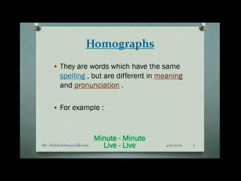 الفرق بين homophones و homographs