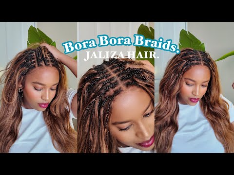 Grwm: Bora bora braids in less than ten minutes ! Glueless, most natural human hair braids ft JALIZA