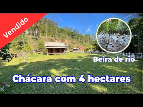 VENDIDO - CHÁCARA 4 HECTARES, BEIRA DE RIO, CHALÉ E GALPÃO R$ 369 mil Três Forquilhas