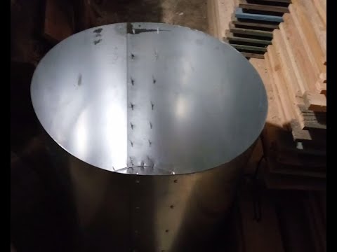 25,10,2019  Бочка для зерна из обрезков оцинковки.
