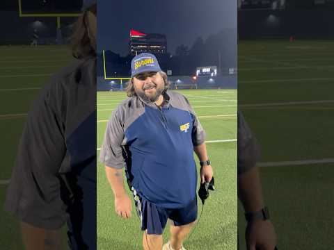 BCC up 27-6 over Blair at the half. Intern Elijah talked to BCC Coach Matt Schwartzback at halftime