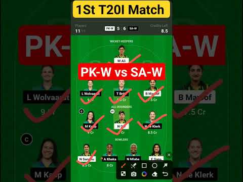 Pakistan Women vs South Africa Women 1St T20I Dream11 Prediction | #PKWVSSAW
