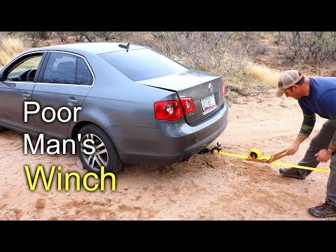 Poor Man's Winch - Using ratchet straps for winch duties