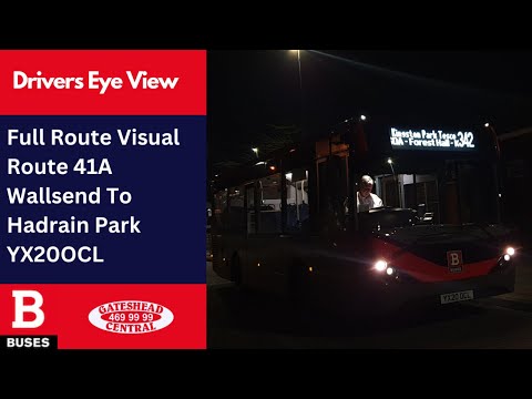 DEV: Full Route Visual | Nexus Bus Route 41A - Wallsend To Hadrain Park + Return | YX20OCL