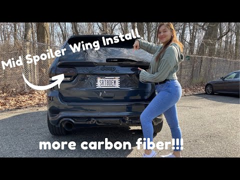 CARBON FIBER MID SPOILER WING INSTALLED ON THE JEEP SRT!!!