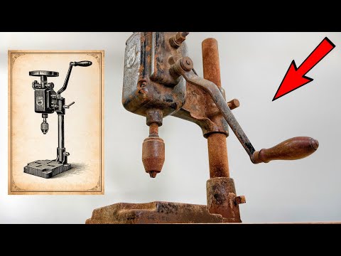 1930s Vintage Broken Hand Crank Drill Press Restoration (Two-Speed)