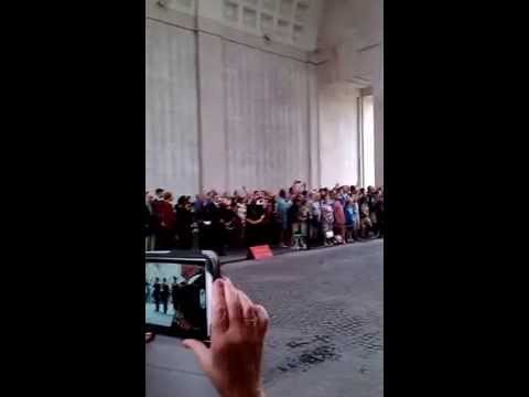 Last Post at the Menin Arch Memorial, Ypres, Belgium.