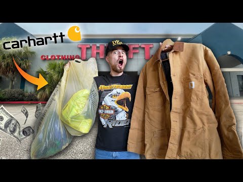 TONS of CARHARTT Found In The Thrift! $150+ Vintage Snapback | Trip to the Thrift #408