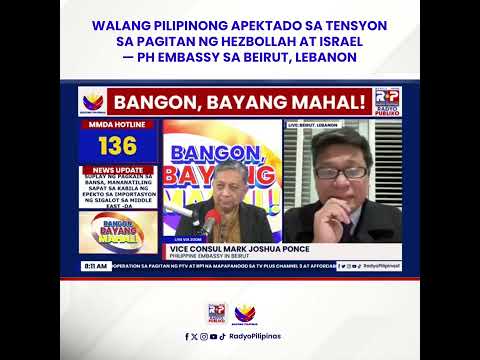 Walang Pilipinong apektado sa tensyon sa pagitan ng Hezbollah at Israel — PH Embassy in Beirut