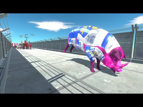 Race to get pink pig hunt - Colored Animals Races in Animal Revolt Battle Simulator Part 3
