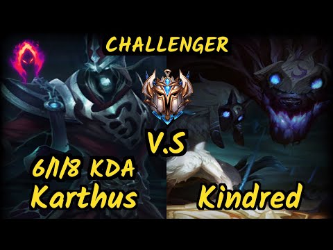 BJK Gilius (KARTHUS) vs KINDRED - 6/1/8 KDA JUNGLE CHALLENGER GAMEPLAY - EUW