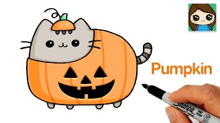 How to Draw Pumpkin Pusheen 🎃 Cute Halloween Art