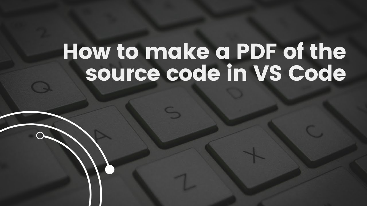 How to make a PDF of the source code in VS Code