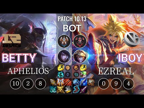 RNG Betty Aphelios vs VG iBoy Ezreal Bot - KR Patch 10.13