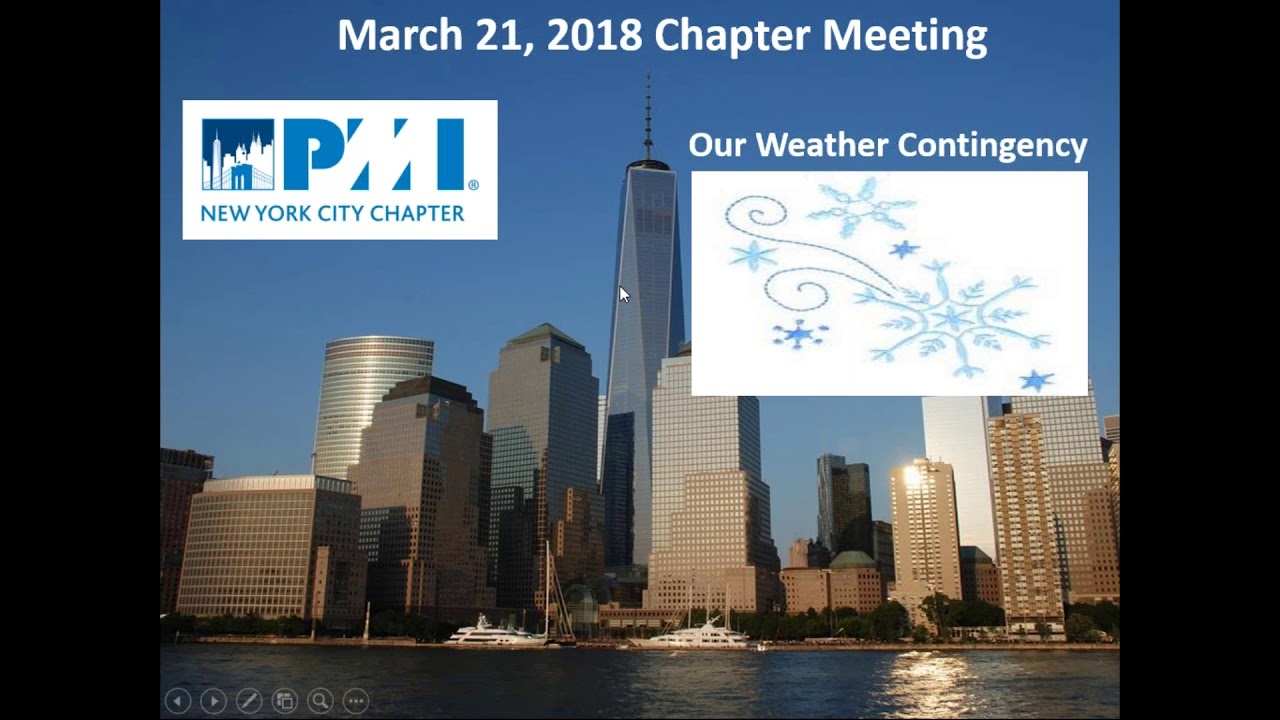 PMI NYC Chapter - Contingency Chapter Webinar Meeting