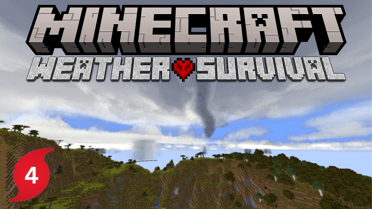 Minecraft: Hardcore Weather Survival: Ep 4 - First Close Call