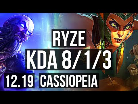 RYZE vs CASSIOPEIA (TOP) | 8/1/3, 400+ games | EUW Master | 12.19