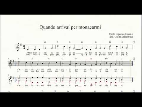 Quando arrivai per monacarmi - canto popolare toscano