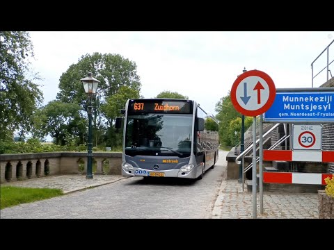 Citaro C2 LE verlaat Munnekezijl bij de Keersluis, als lijn 637 // Bus leaves Munnekezijl, 11-7-22.