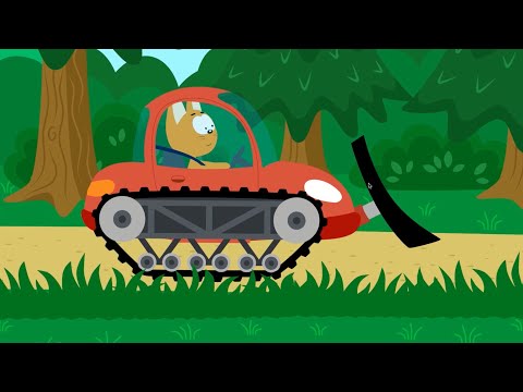 Meow Meow Kitty and magic garage | Construction Cite | Cartoons with cars for kids