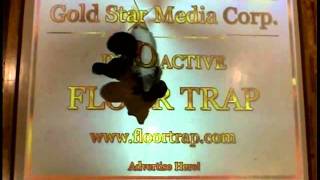 Interactive Projection on floor in shopping mall. Fire Effect.