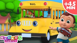 [4K] Baby Meeko's Wheels On the Bus Song + More Fun Baby Songs | Meeko's Family